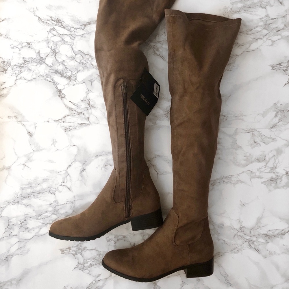 NEW Forever 21 over the knee tall brown/tan boots